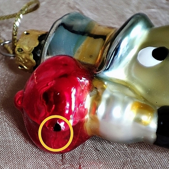 Jiminy Cricket Blown Mercury Glass Pinnochio Disney Christmas Ornament Vintage - Picture 5 of 10